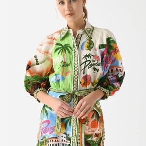 ALEMAIS Paradiso Linen Shirtdress Sz 6